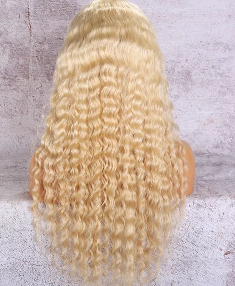KAYLA 613 Blonde Lace Full Lace Wig Wave Curly 100% European Virgin Remy Human Hair
