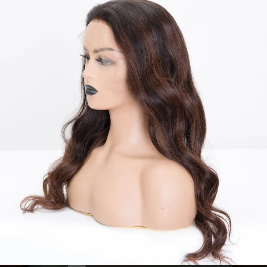 SASHA 100% Virgin European Hair Grade 12A Dark Brown Balayage Lace Front Slight Wave