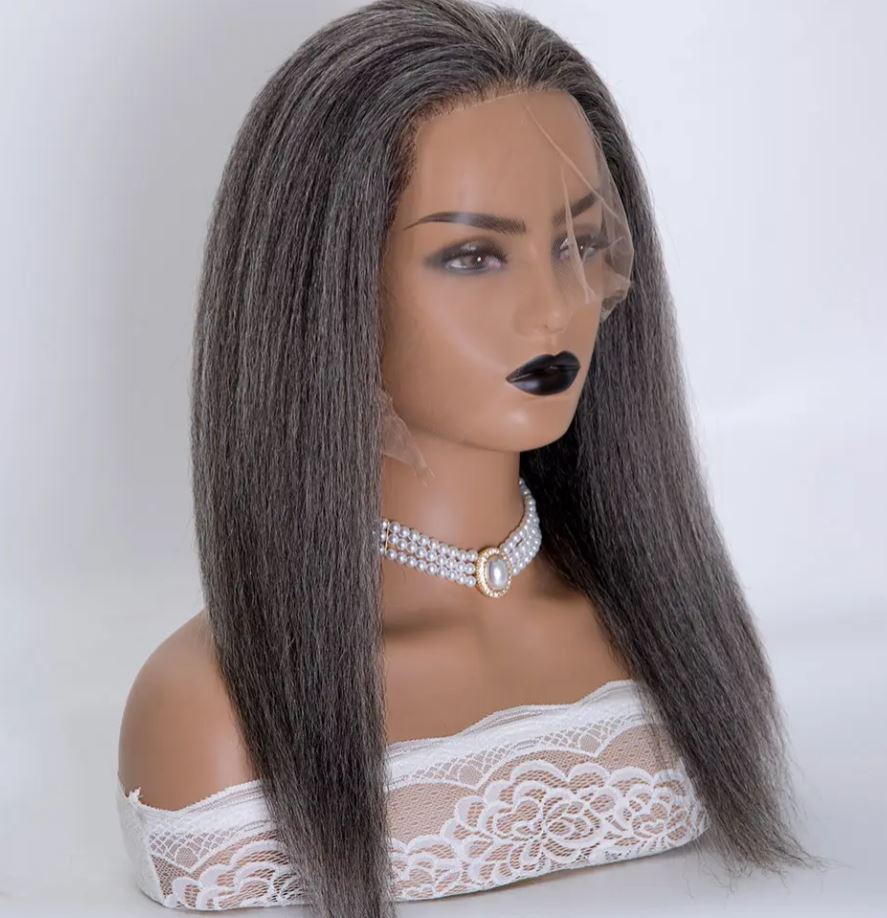 TABITHA Kinky Curly Grey Wig | Grade 12A Virgin Remy Human Hair | 13x4 HD Lace Front