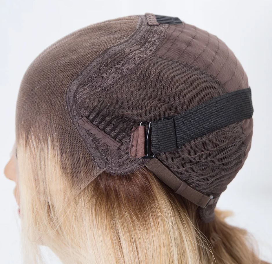 SOLANGE Bend Brown& Black Tones Loose Waves, Glueless 5x5 Closure C Part Design With Bangs