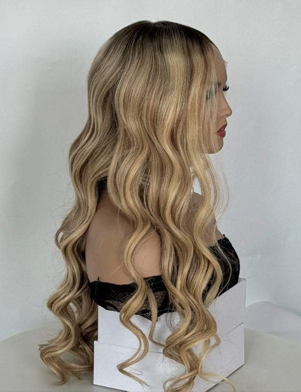 MELINA Custom Rooted blonde balayage 100% Virgin European Remy Hair