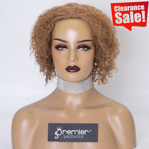 Clearance Sale Extra $30 Off Glueless Full Lace Wigs Brazilian Virgin Human Hair 18/613# 8" 120% , Medium Size
