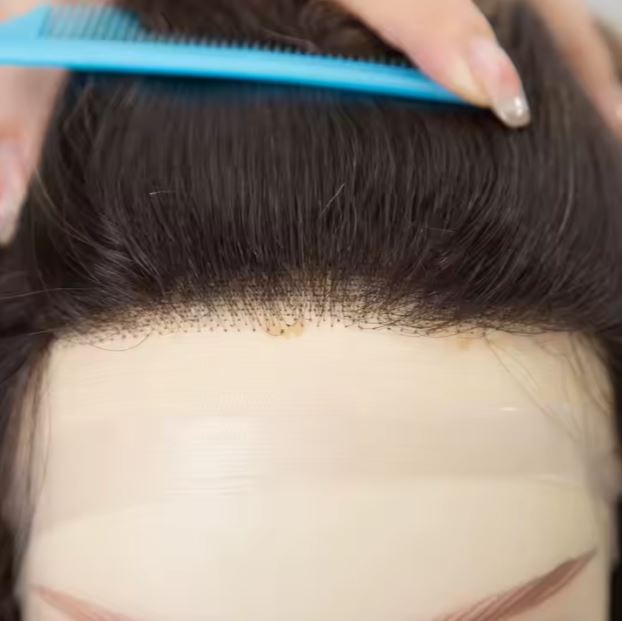 JOY Fully hand tied 4x4 inch Silk Top Rooted Brown Balayage 12A Grade 100% Virgin European Remy Hair Medical Wig