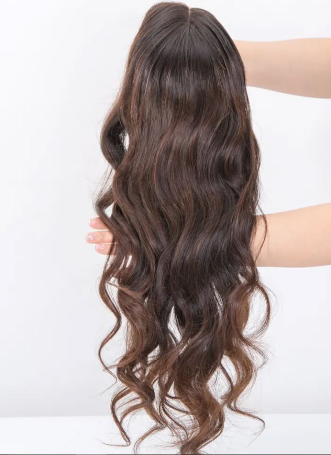 SASHA 100% Virgin European Hair Grade 12A Dark Brown Balayage Lace Front Slight Wave