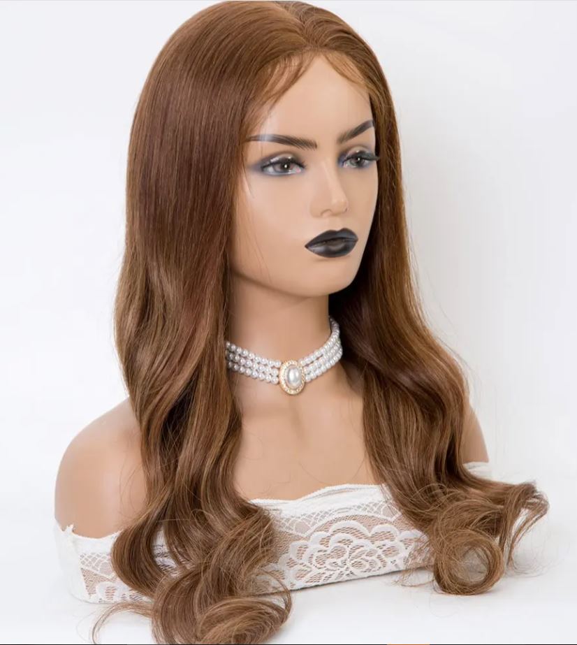 ull hand tied medical wig brown balayage color wave virgin hair luxe