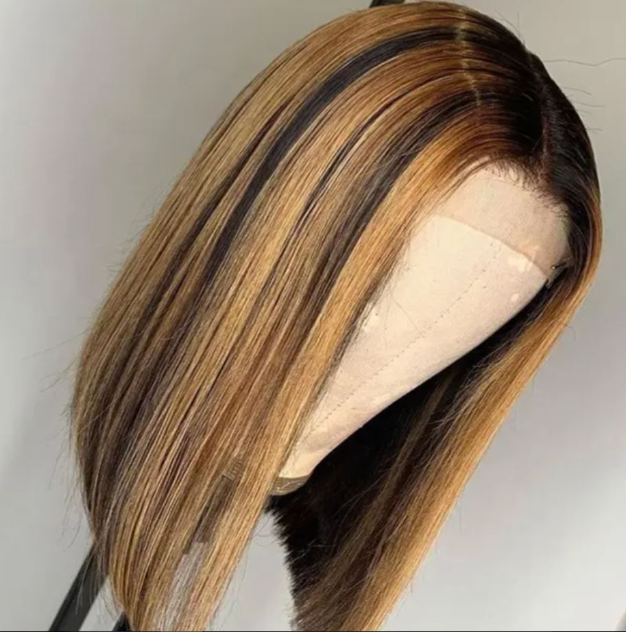 JENNIFER Virgin Hair Ombre Blonde Color Short Human Hair Cut Hd Lace Front Bob Wig
