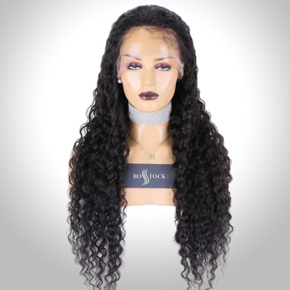 ALICIA "Real Scalp" Silk Top Full Lace Wigs 100% Hand-Tied, Brazilian Virgin Human Hair Deep Wave