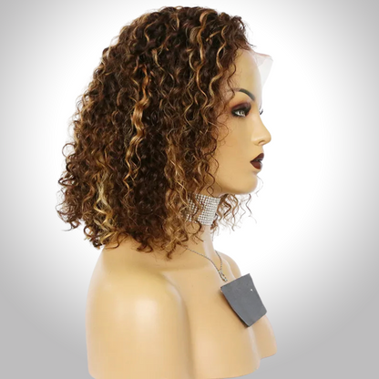 HAZEL Ombre Curly Bob high quality human remy hair lace front wig