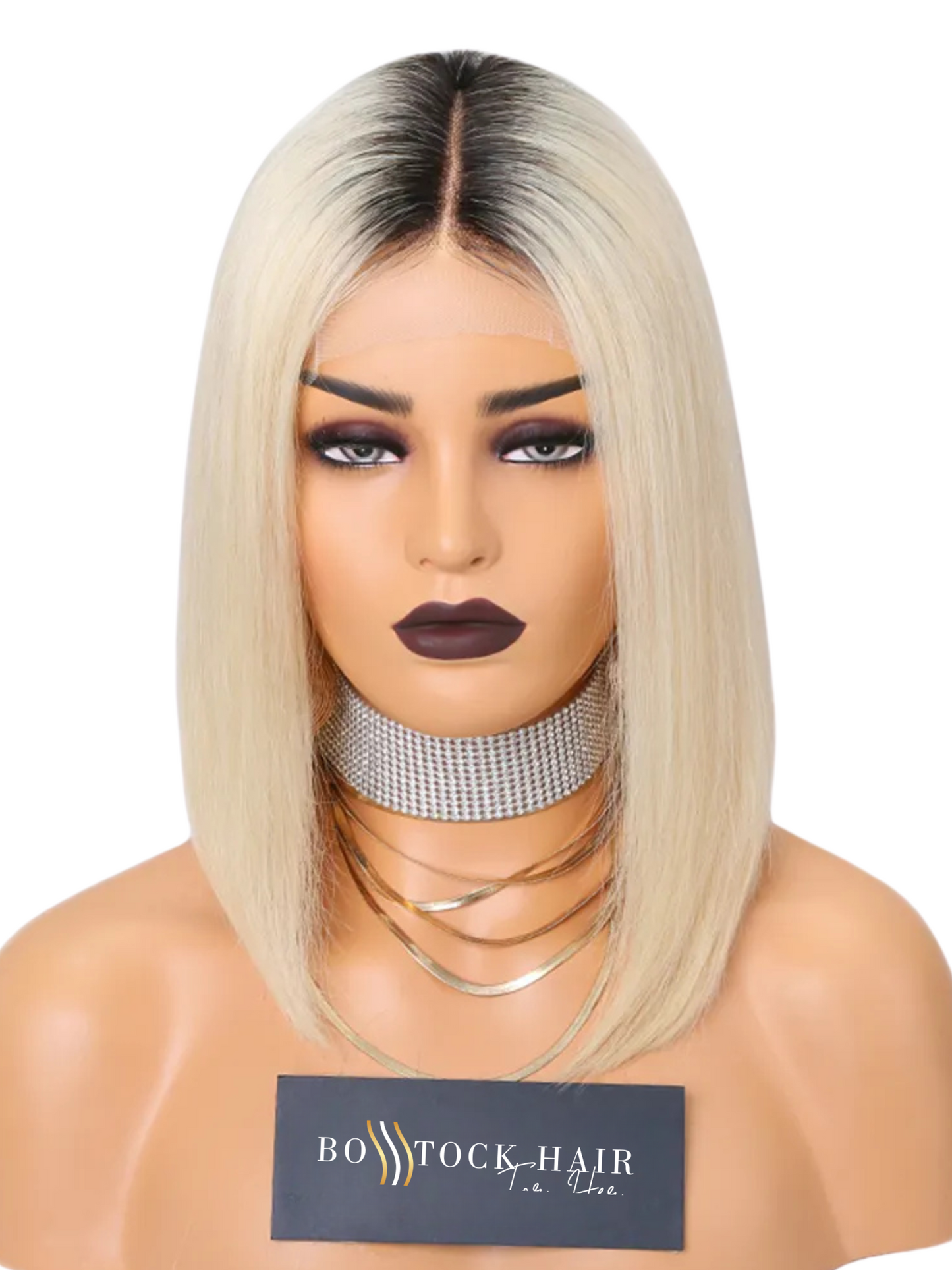 PARKER Bob 613 Blonde dark roots 100% Virgin Cambodian Remy Human Hair