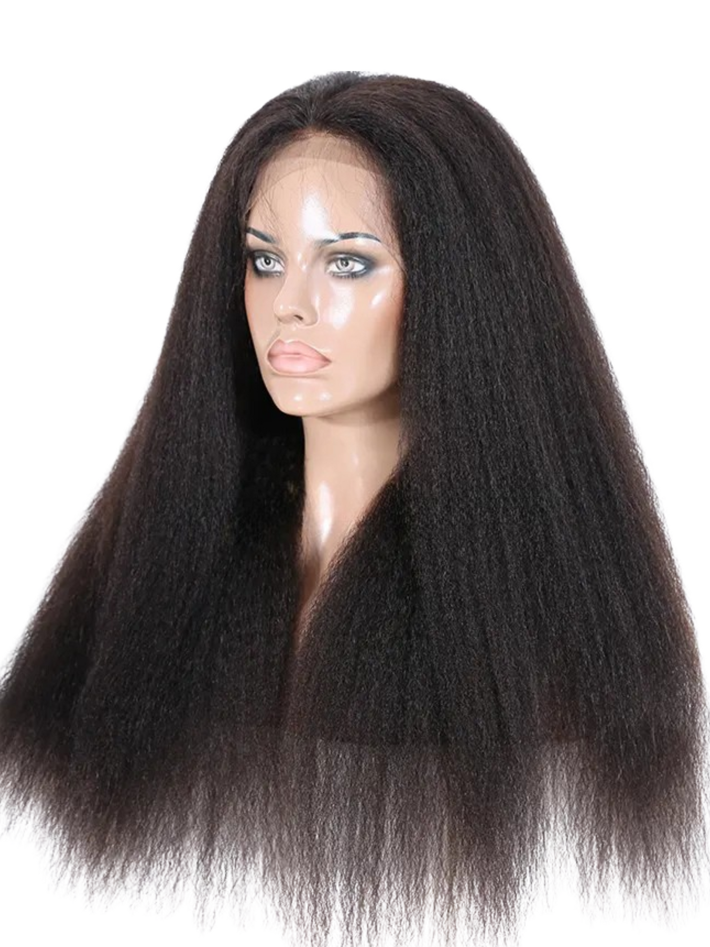TASHA Kinky Straight 100% Brazilian Remy Human Hair 150% Density Pre Plucked Hairline 360 Degree Lace Wigs