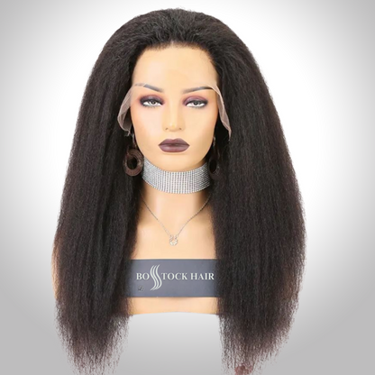YOMI 13X6 HD lace Cuticle Aligned Virgin Brazilian Human Hair  Kinky Straight