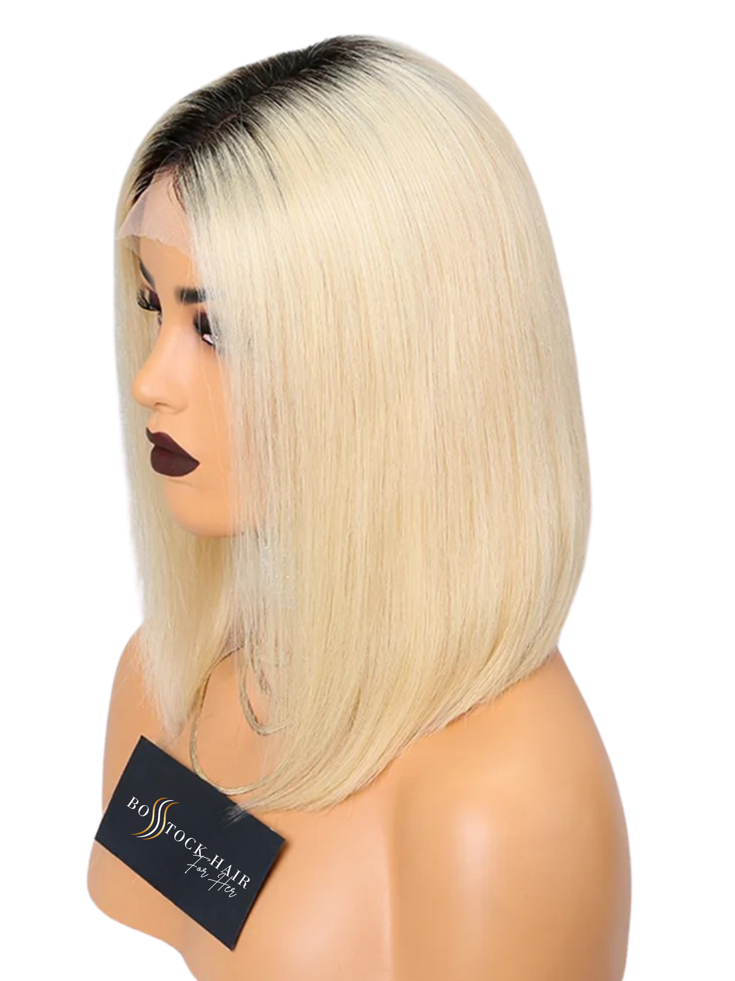 PARKER Bob 613 Blonde dark roots 100% Virgin Cambodian Remy Human Hair