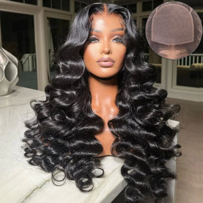 AUDREY "Real Scalp" Silk Top Full Lace 100% Hand-Tied, Indian Remy Hair Loose Curl