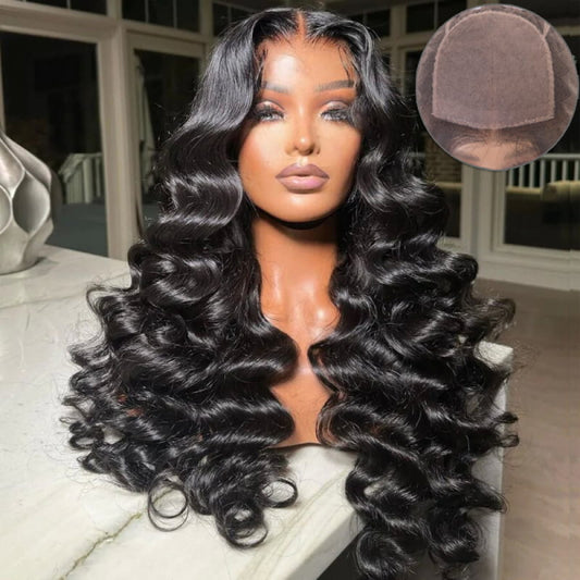 AUDREY "Real Scalp" Silk Top Full Lace Wigs 100% Hand-Tied, Indian Remy Human Hair Loose Curl
