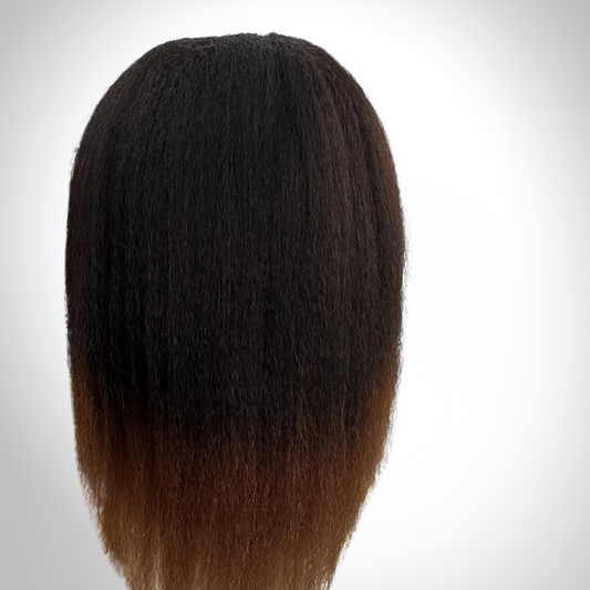 Celeste Ombre Color Kinky Straight Hair Wig 100% Peruvian Hair U Part Wig 16 Inches