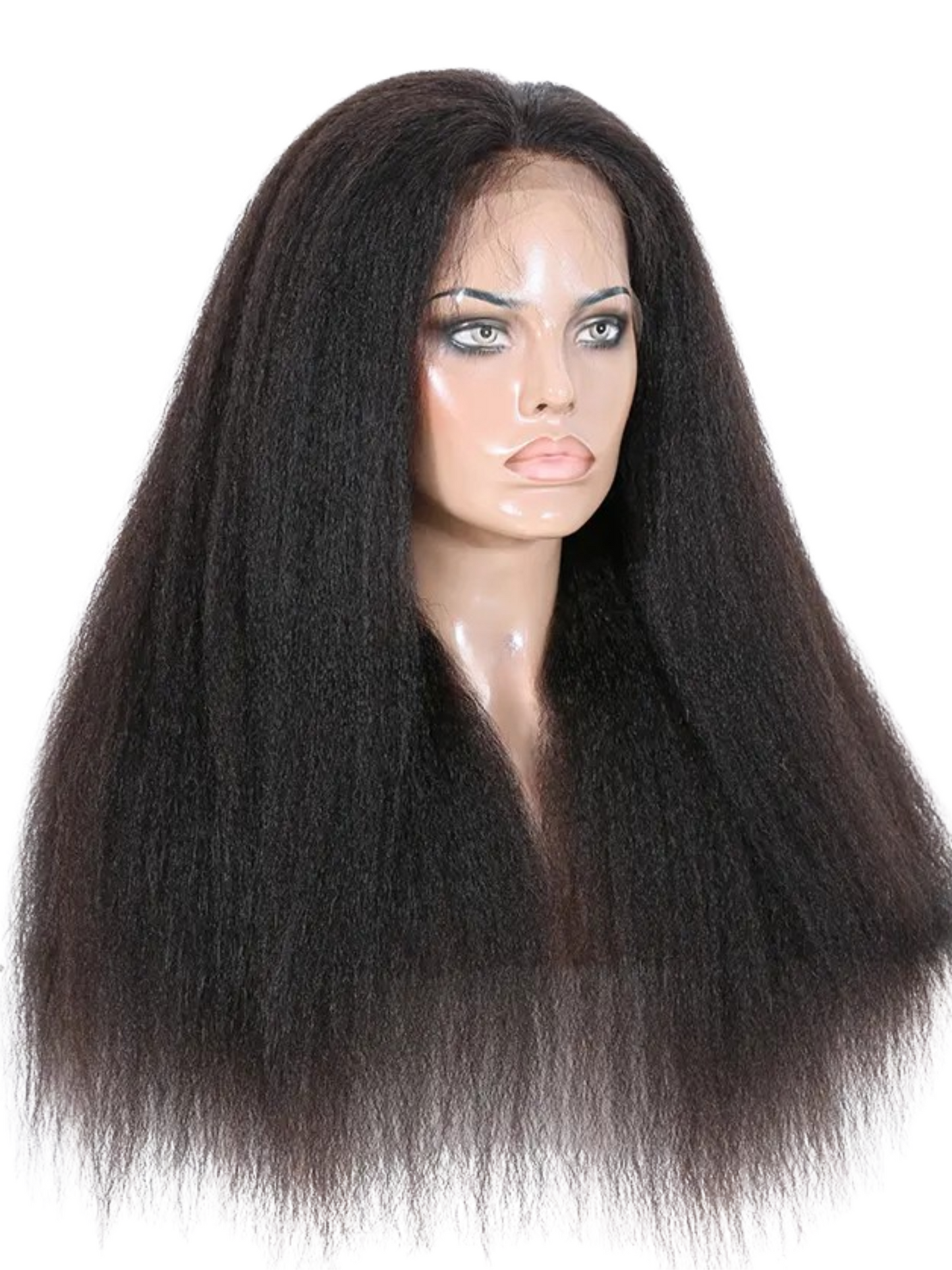TASHA Kinky Straight 100% Brazilian Remy Human Hair 150% Density Pre Plucked Hairline 360 Degree Lace Wigs