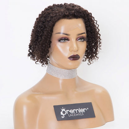 Clearance Sale Extra $30 Off Lace Front Wig Kinky Curly Hair Bob Style 2# 10" 150% Medium Size