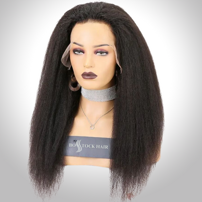 YOMI 13X6 HD lace Cuticle Aligned Virgin Brazilian Human Hair  Kinky Straight