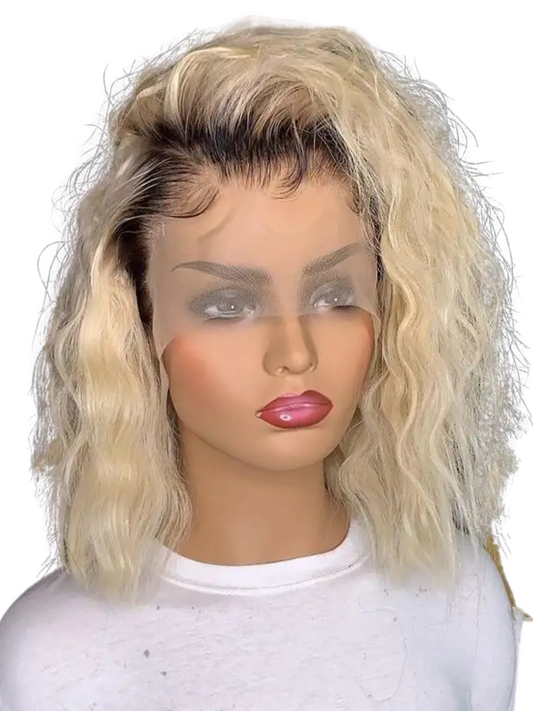 ELIANA Bob 613 blonde color dark roots lace front