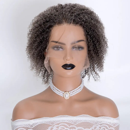 Gabrielle Natural Color Mix White Blonde Full Lace Curly 100% Indian Virgin Hair