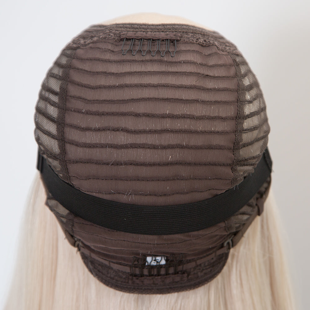 White blonde color single knots lace front wig European hair lace wig