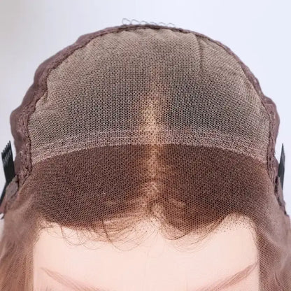 ALLESANDRA ombre brown balayage curly topper wig human hair topper wig 13*6'' HD Swiss Lace Front