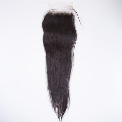 Hd lace 5x5 closure natural black color 120% density straight hair in stock