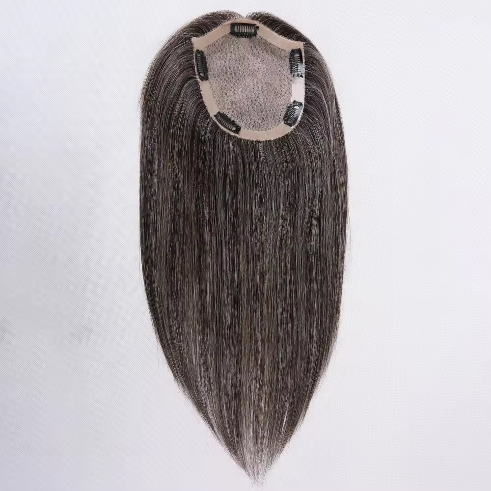 5 x 6.5 silk base mix color straight hair high quality virgin hair topper