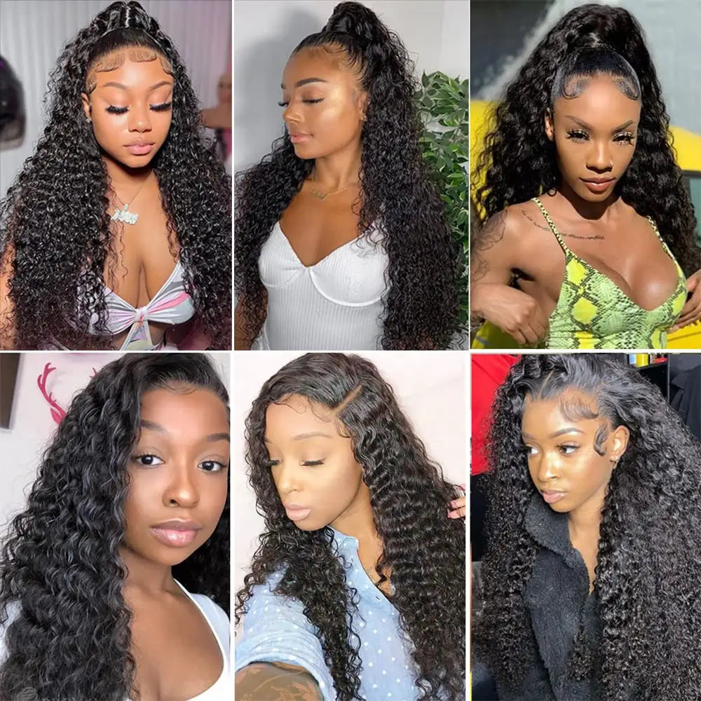 Sasha 360 Lace Front Wigs Human Hair, Deep Wave 360 Full Lace Frontal Wigs Human Hair Pre Plucked with Baby Hair HD Transparent Lace