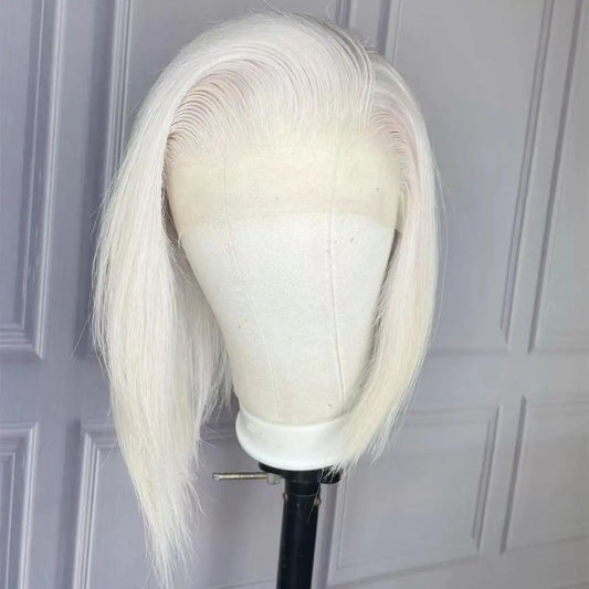 ARIA Bob 12" Ash White Platinum Blonde Pre Plucked with HD Transparent full lace