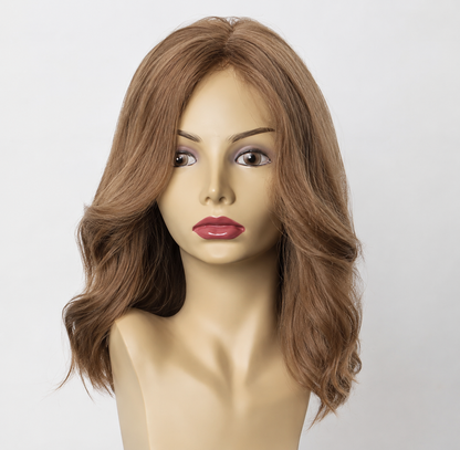LESLIE Blonde with Highlights Silk Top Kosher Wig | 8A Grade Cuticle Aligned 100% Virgin Brazilian Human Hair