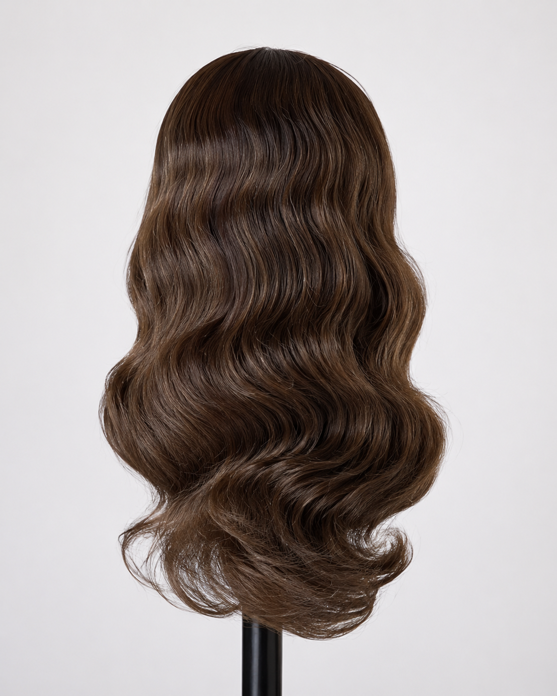 BECKY Brown Balayage with Bangs | Full Hand-Tied 5x5 Silk Top Wig | 100% European Virgin Human Hair