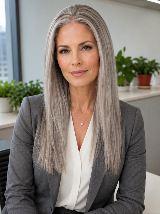QUINN HD Full Lace Grey Grade 12A 100% European Virgin Human Hair