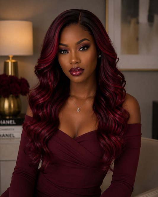 SAHARA Red Ombre Glueless 13x6 HD Lace Wig | Grade 12A 100% Virgin Brazilian Hair
