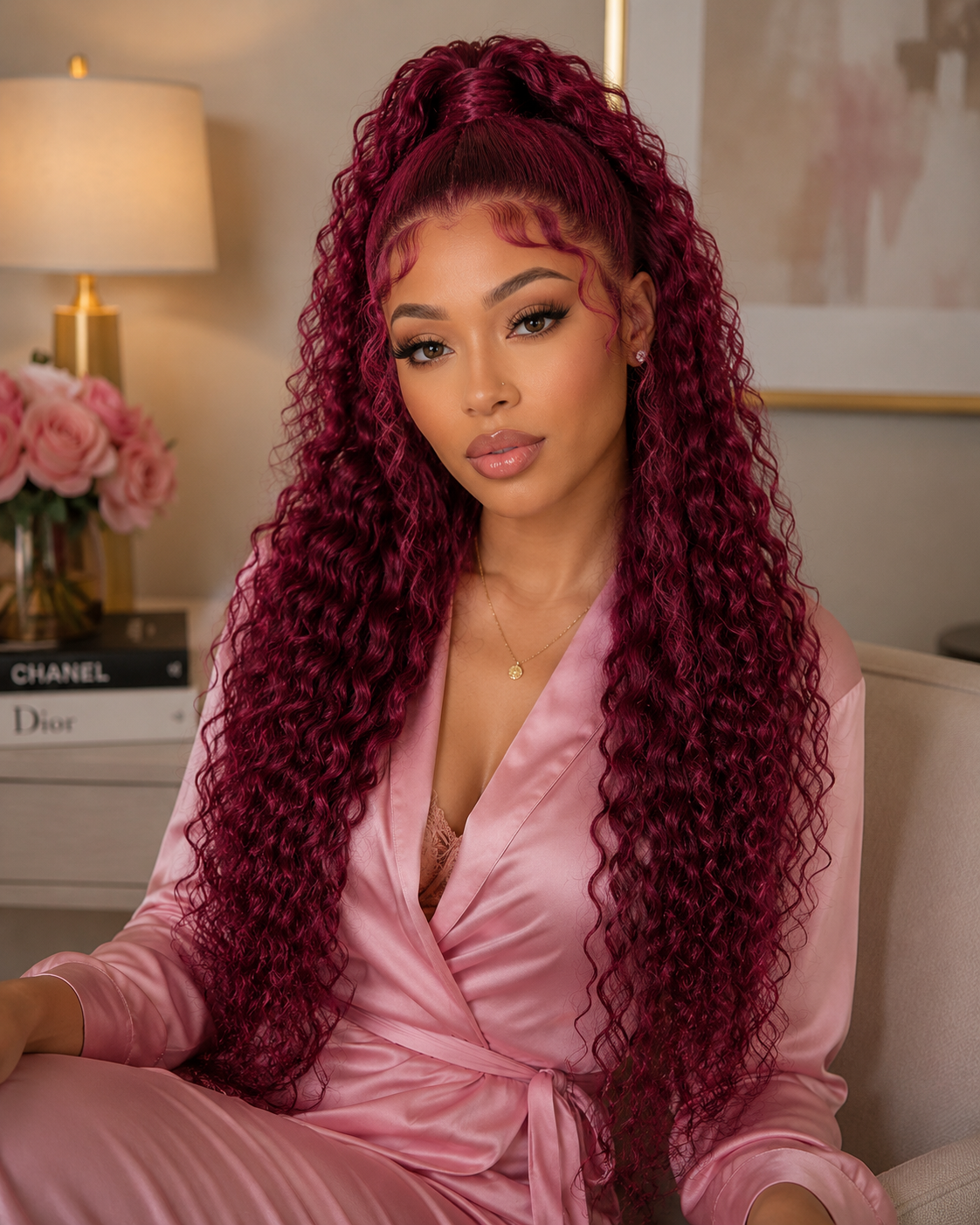 ROSE Burgundy 5x5 HD Lace Wig | Grade 10A 100% Indian Remy Human Hair