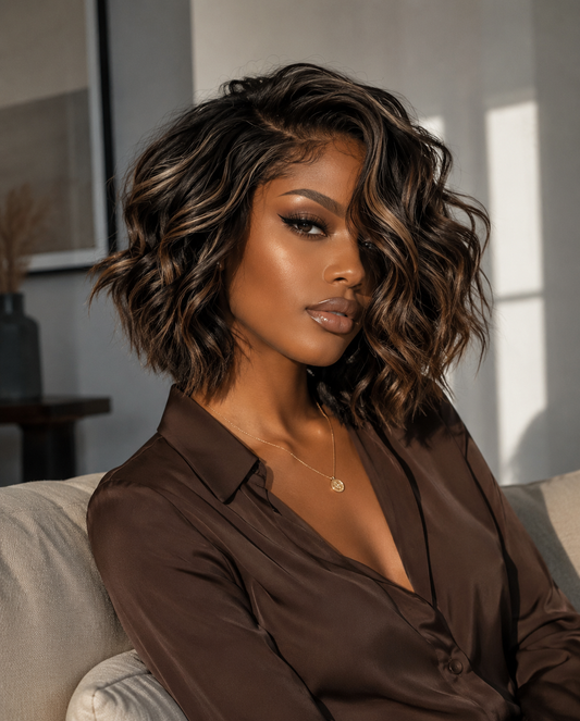 YARA Highlighted Bob Wig | Raw Indian Remy Human Hair | 13x4 HD Lace