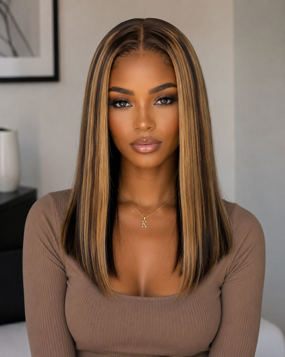 JENNIFER Ombre Blonde HD Lace Front Bob Wig | 100% Brazilian Remy Human Hair