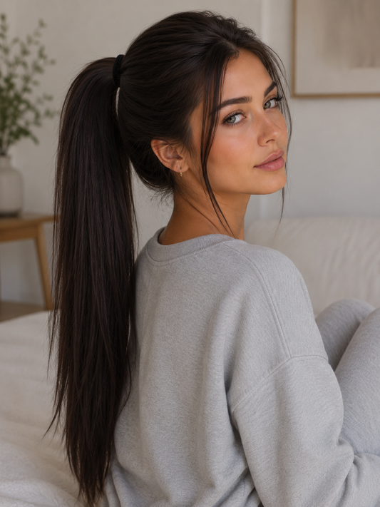 SURI Luxury Ponytail Wig | 100% European Remy Hair | Single Knots HD Lace