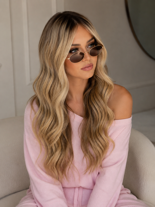 MELINA Custom Rooted blonde balayage 100% Virgin European Remy Hair