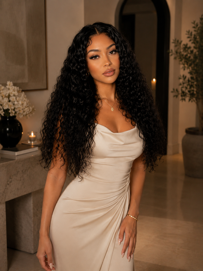 KENNEDY Natural black Water Wave 100% Brazilian Remy