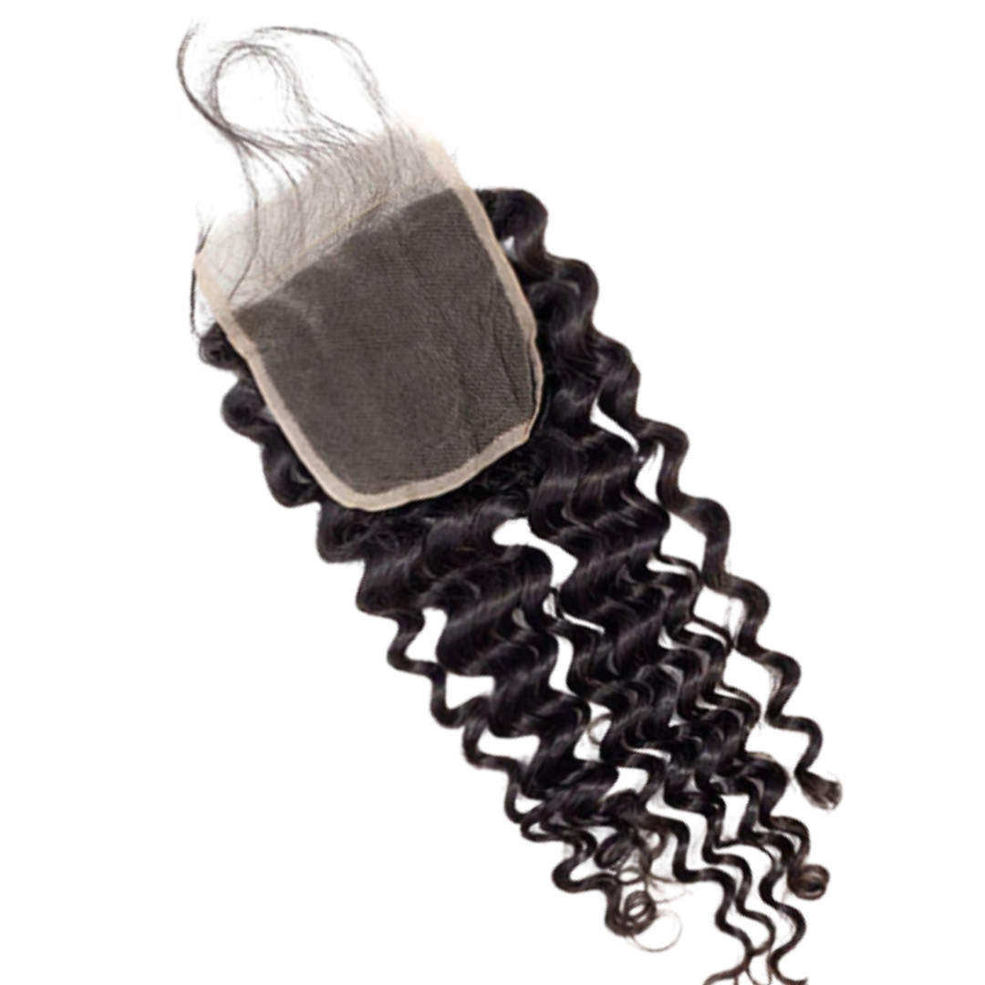 4×4 inches Lace Closures, Deep Wave Indian Remy Human Hair