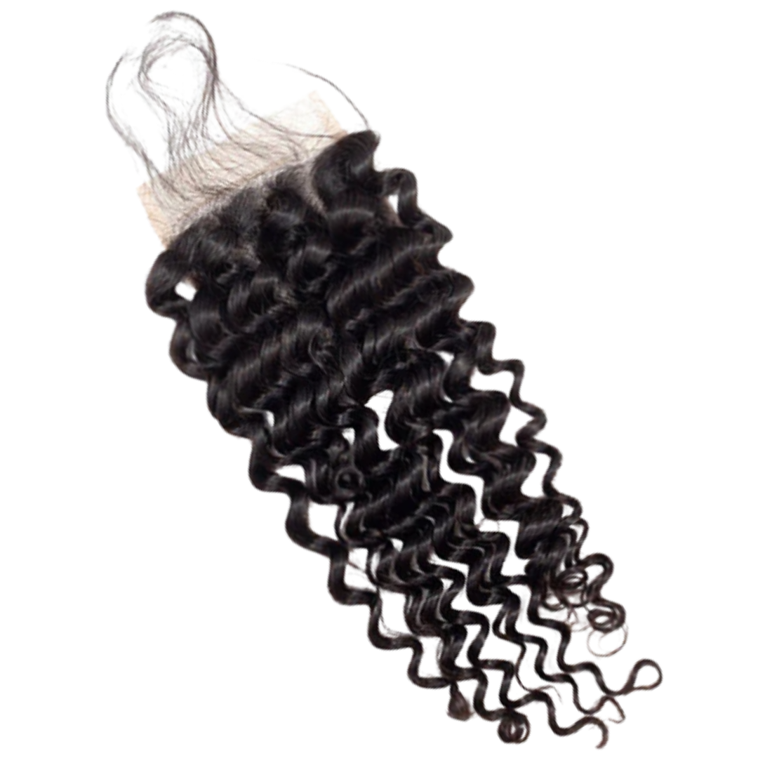 4×4 inches Lace Closures, Deep Wave Indian Remy Human Hair