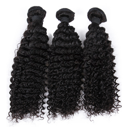 Indian Virgin Human Hair Deep Wave A Lace Closure With 3 Bundles Deal