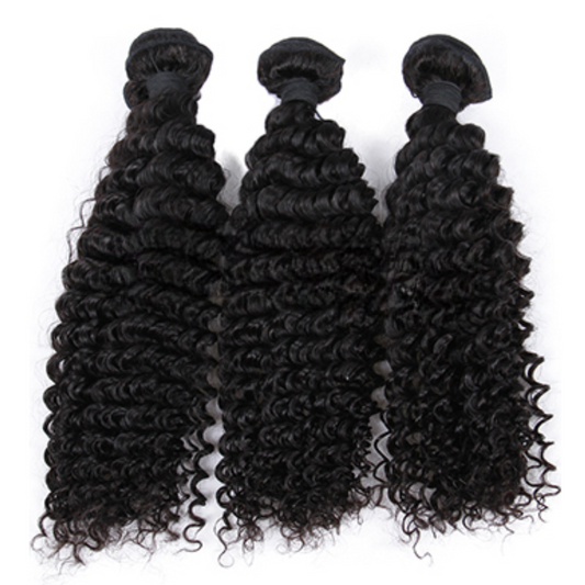 Indian Virgin Human Hair Deep Wave A Lace Closure With 3 Bundles Deal