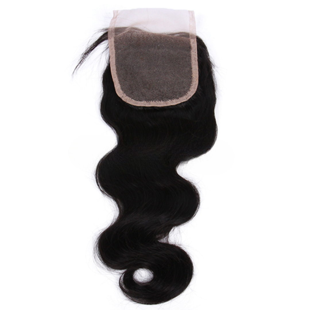 Indian Virgin Human Hair Body Wave A Lace Closure With 3 Bundles Deal