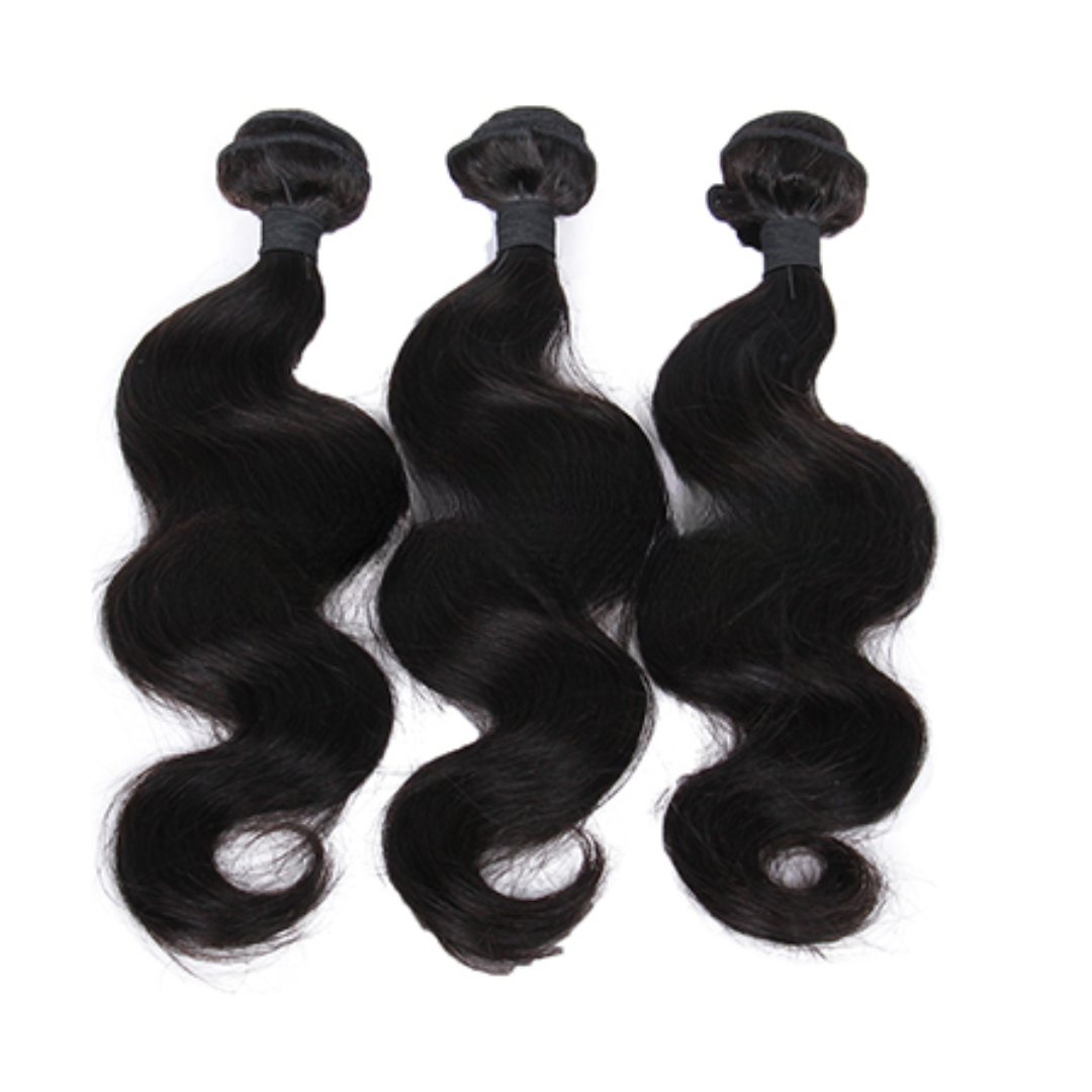 Indian Virgin Human Hair Body Wave A Lace Closure With 3 Bundles Deal