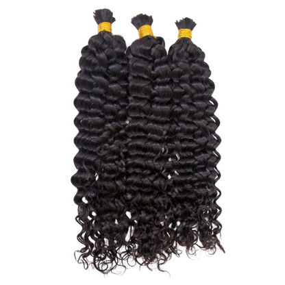 Deep Wave Bulk Hair Bundles for Braiding,Indian Remy Human Hair