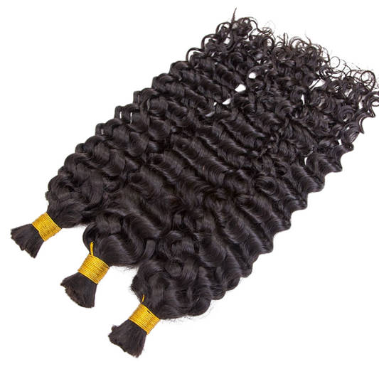 Deep Wave Bulk Hair Bundles for Braiding,Indian Remy Human Hair
