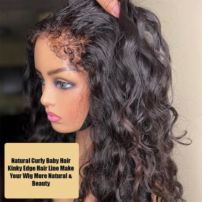 IVANA 100% Human Hair HD Lace Frontal Wig Vendors Pre-plucked Natural Color Wig With Curly Baby Hair
