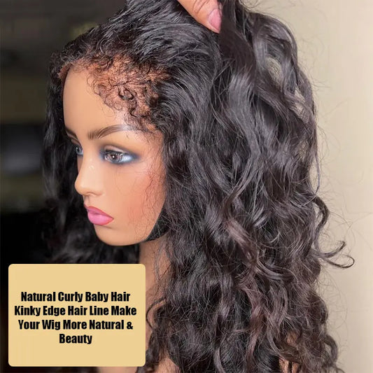 IVANA 100% Human Hair HD Lace Frontal Wig Vendors Pre-plucked Natural Color Wig With Curly Baby Hair